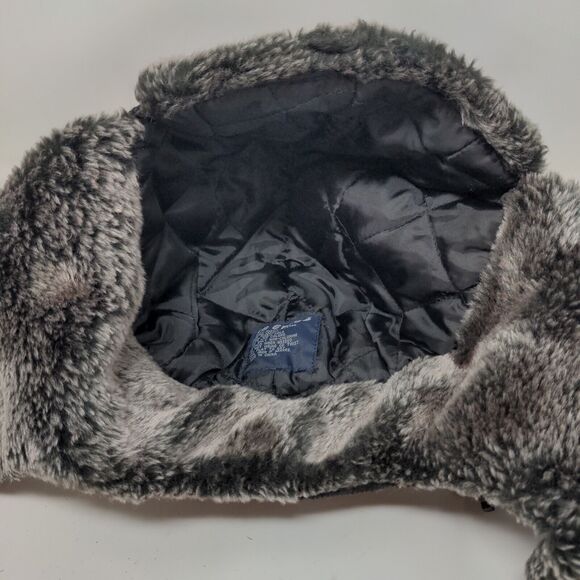 KBEthos Men's Trapper Hat Black One Size Vegan Fur Trim Ear Flaps - Picture 8 of 9